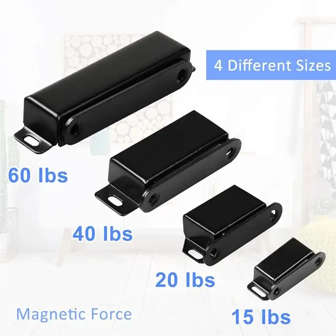 Magnetic Door Catch 20KG Pull Strong Magnet Cabinet Latches,Magnetic Hardware Stainless Steel Chrome Door Closer