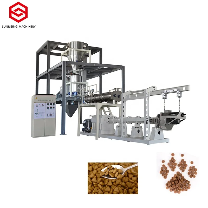 Automatic double screw extruder dog food making machine production line pet food equipment