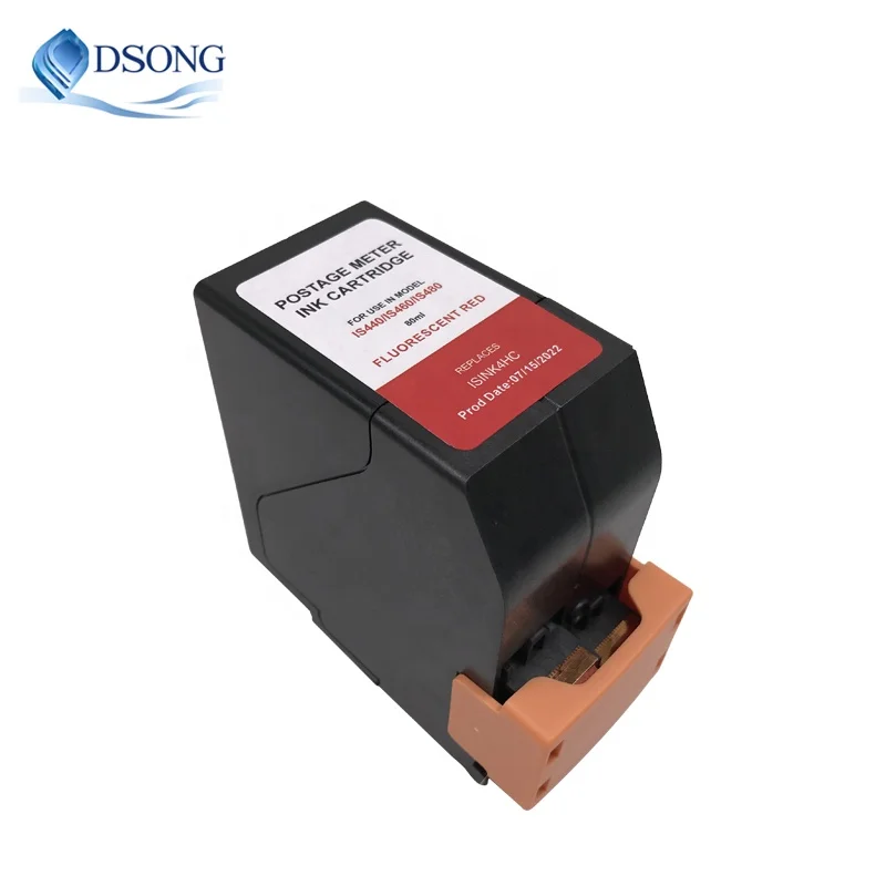 Compatible Chip IS-480/ IX-7 Quadient/Neopost Ink Cartridge Postage Meter IS480 / IX7 Part No-4155766X, Red 84ML