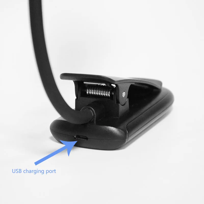 Factory Direct Sale  Free Sample 14 Led Rechargeable Portable Mini Flexible Book Lights for Reading in Bed