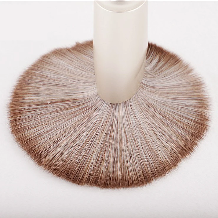 OUMO BRUSH-Fashion white handle golden aluminum/copper tube brown synthetic knot makeup brushes 12PCS makeup brush set