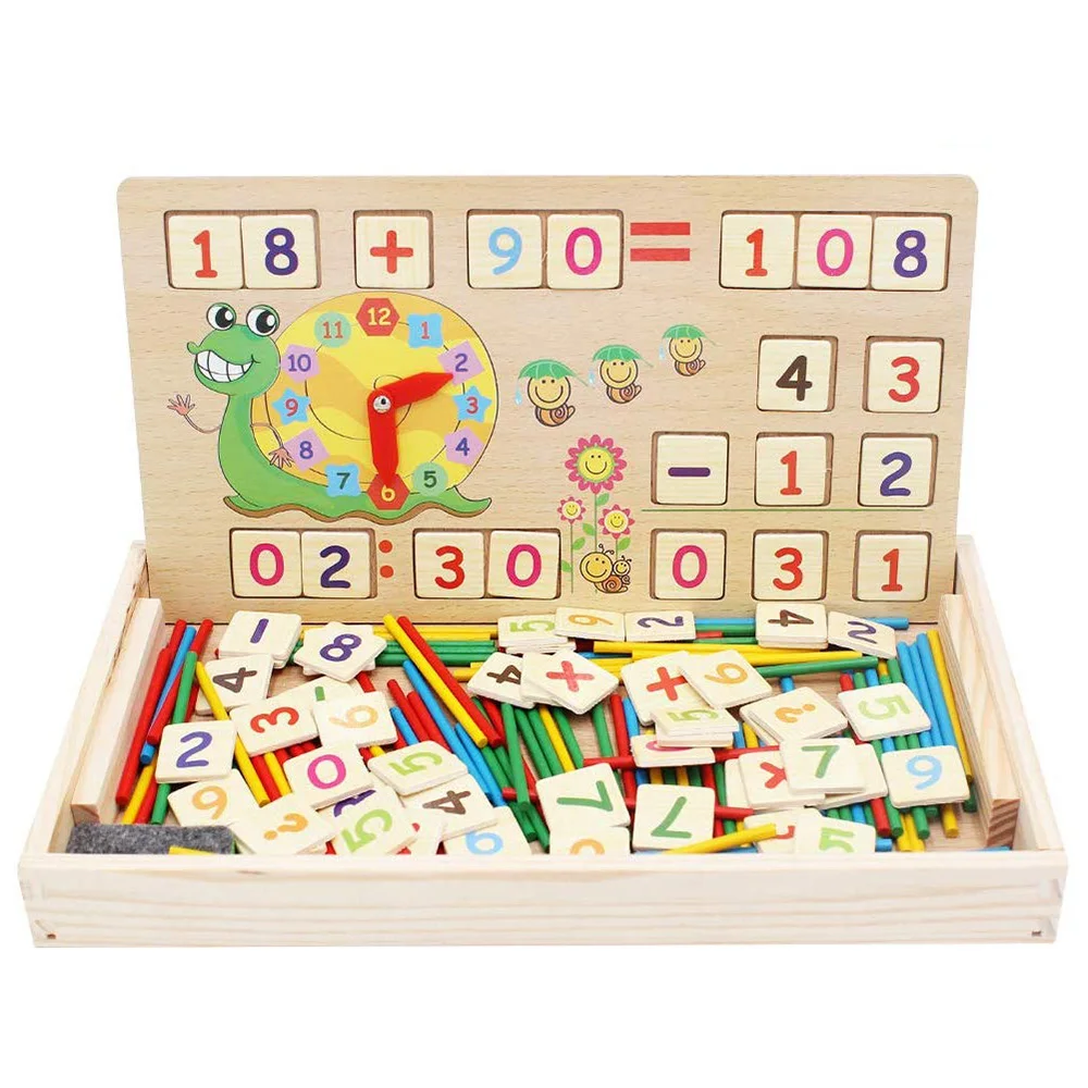 Hot selling  Teaching Multi-Function Montessori Material Digital Computing Box educational wooden math toys