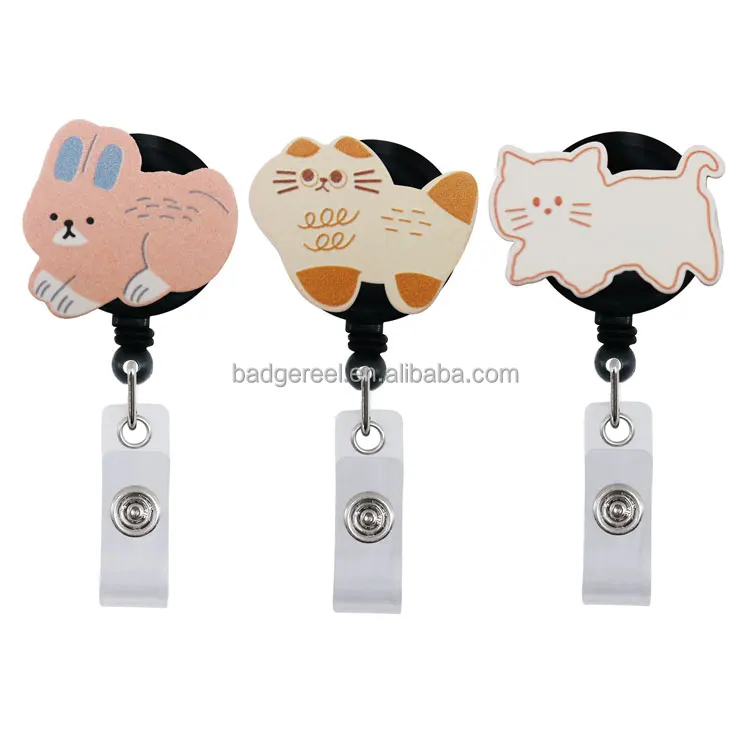 Nurse Decorative Epoxy Resin Retractable Badge Holder Fancy Design Customized