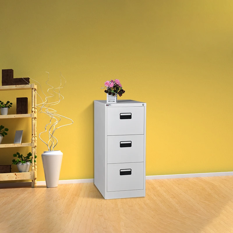 Super storage organizer steel black handle 3 drawer white metal vertical filing cabinet