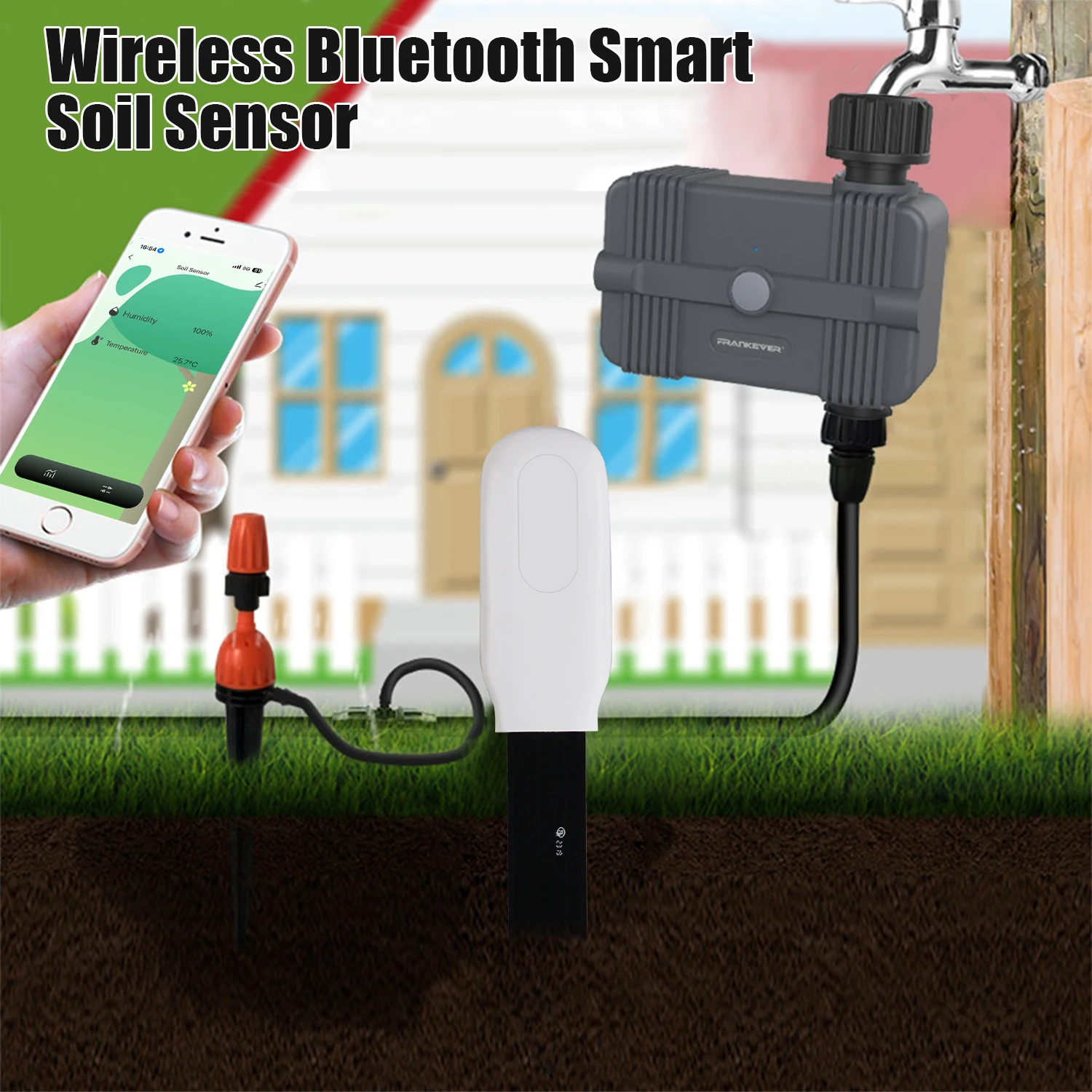 Factory cheap price tuya app smart humidity sensor soil testing moisture sensor capacitive meter tester for indoor plants flower