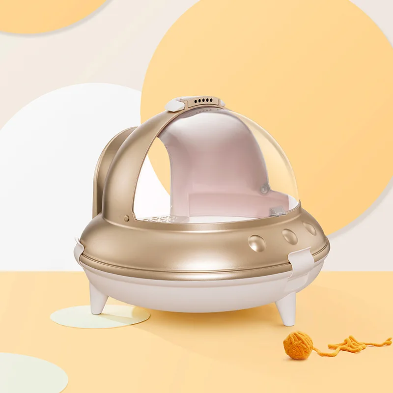 Pet cleanup travel space capsule toilet sandbox large smart cat toilet cat litter box with drawer fully enclosed pet toilet