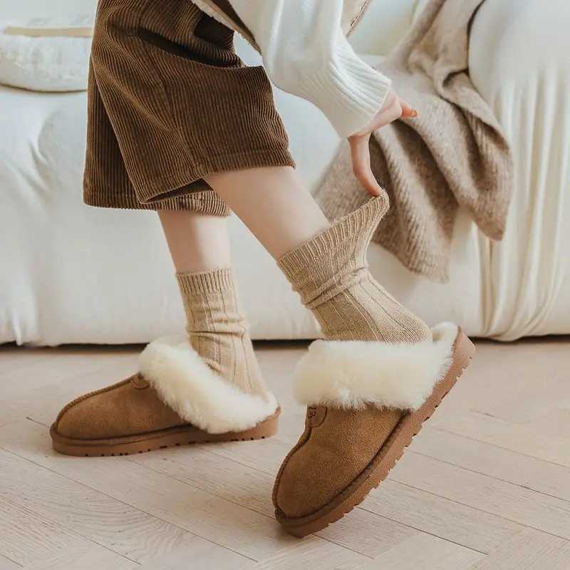 Winter Woolen Socks Women Japan Socks Ins Fashion Thickened Autumn Japanese Style Korean Solid Color Cotton Winter Socks