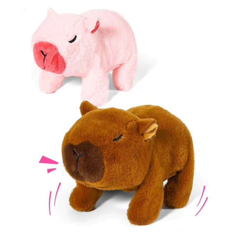 New Capybara Stuffed Animal Walking Barking with Pretend Play Accessories Electronic Plush Toys for Kids