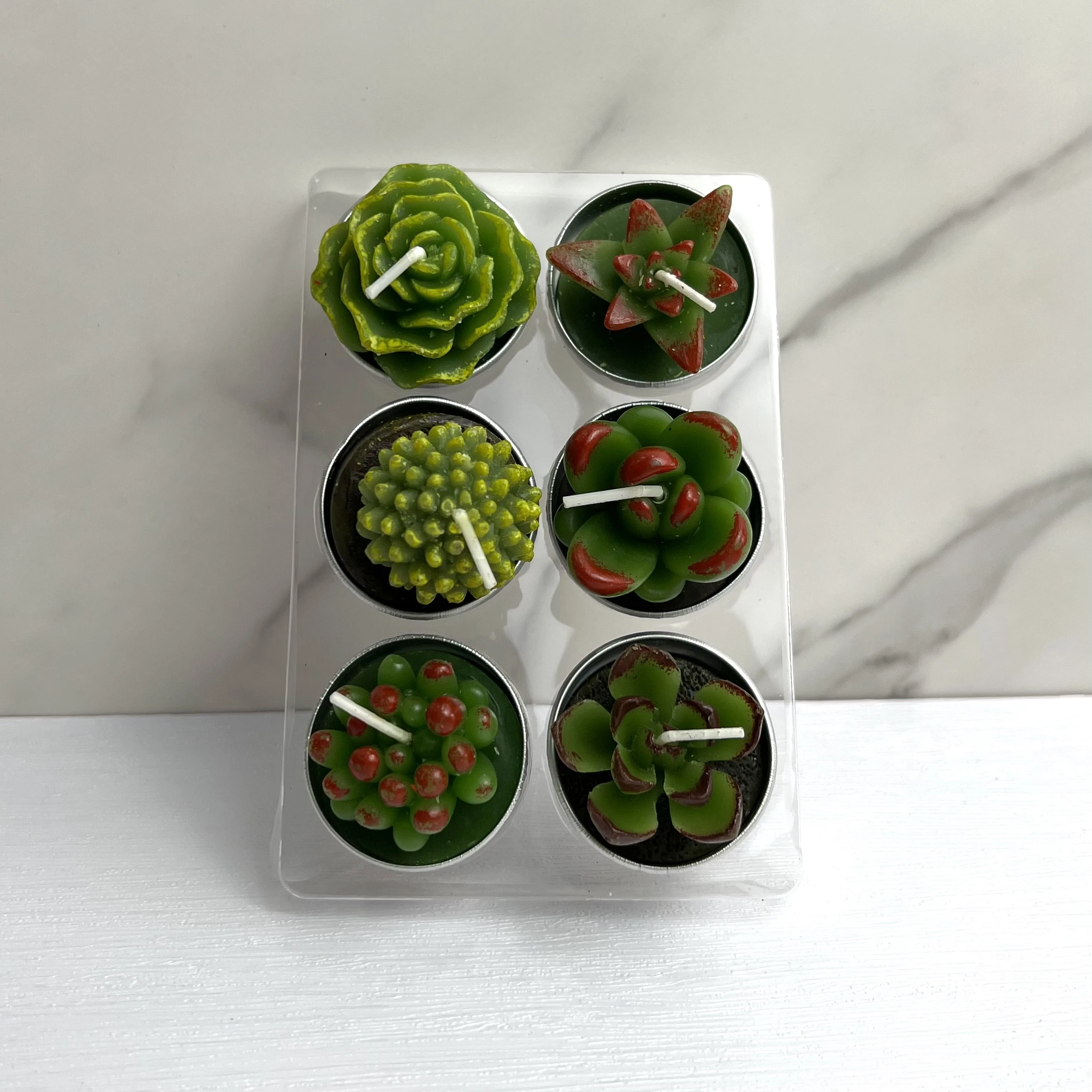 Home Decor Valentines Day Gift Multi-flavor Cute Smokeless Small Candles Kit Mini Scented Simulation Green Succulent Candle