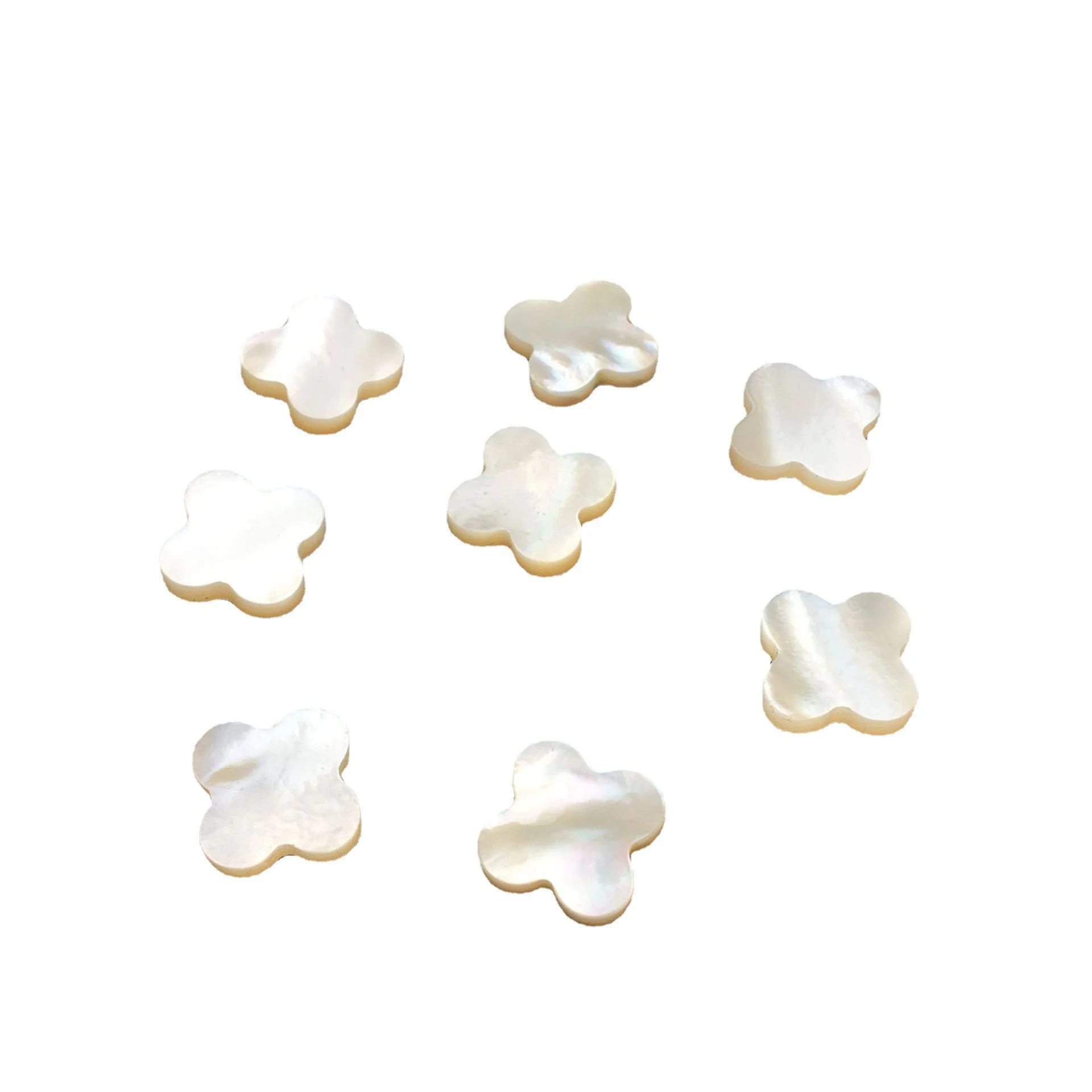 Natural Stone Four Leaves Clover Shape White Mother of Pearl for Bracelet Pendant