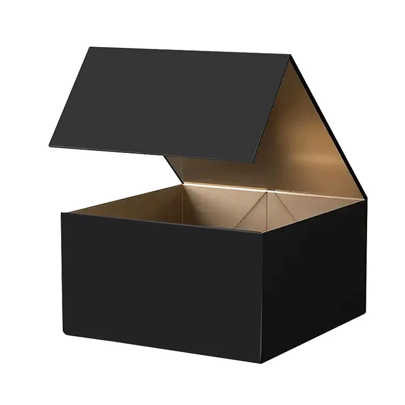 Custom size recyclable cardboard paper hard rigid magnet box packaging luxury folding magnetic gift box with magnetic lid