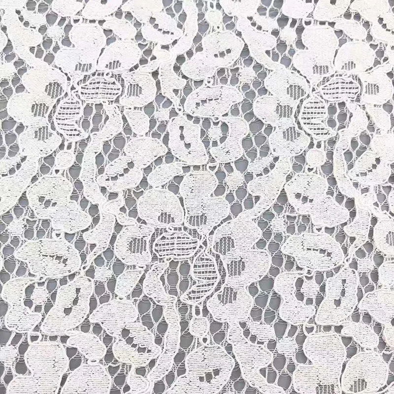 Custom Nylon Cotton Lace Fabric For  Dress Decoration