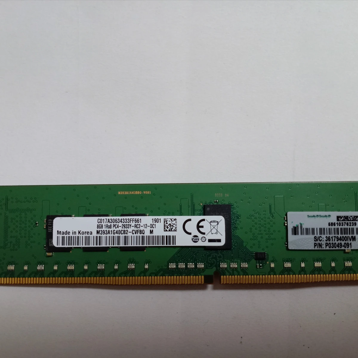 P00918-B21 лицевая сторона 8 Гб (1x8 ГБ) один ранг x8 DDR4-2933 CAS-21-21-21 зарегистрированной Смарт Комплект оперативной памяти AB