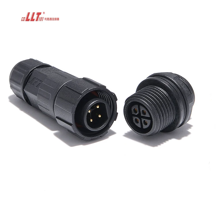 ip68 power female 4pin waterproof  electrical wire assembly terminal 2 3 5 6 7 8 2+8 pin panel mount connector