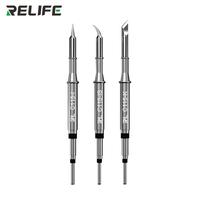 RELIFE RL-C115 (I/IS/K) Universal C210 Soldering Iron Tip Head Repair Soldering Station Welding JBC GVM