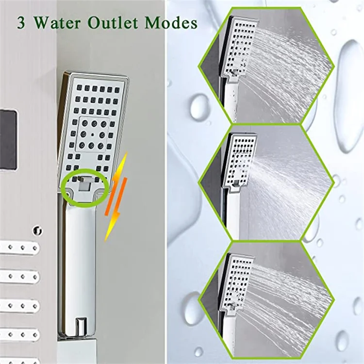 Professional manufacturer Wholesale Newly Luxury bathroom LED white shower panel with Temperature Screen