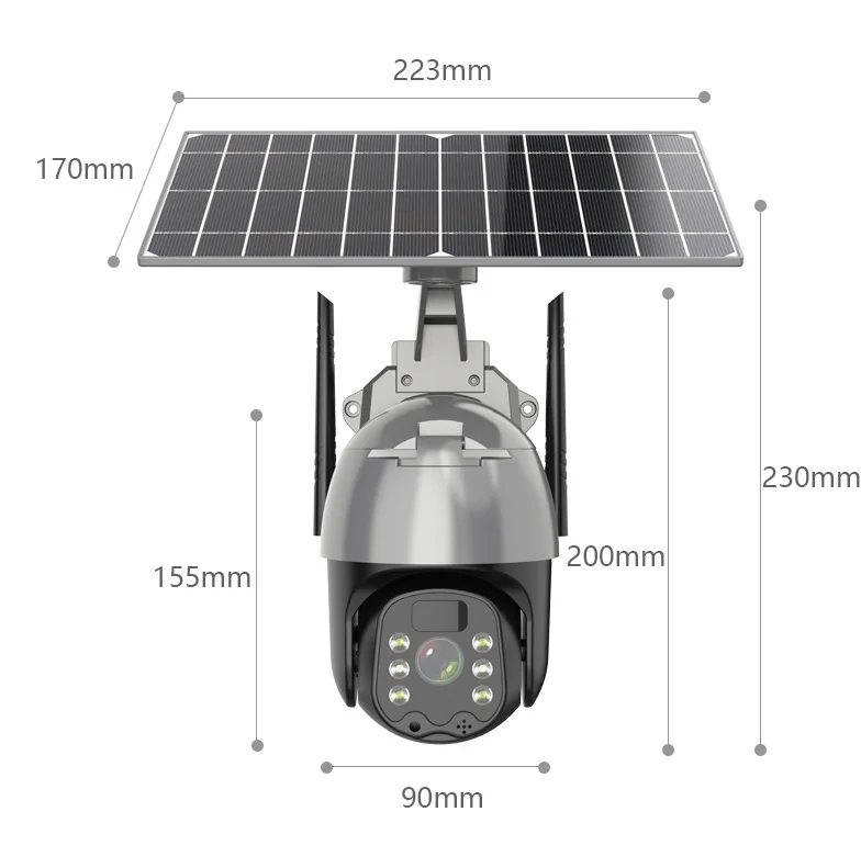 2MP Low Consumption Battery Powered Outdoor Solar IP Camera Wireless Bullet 4G Security Camera