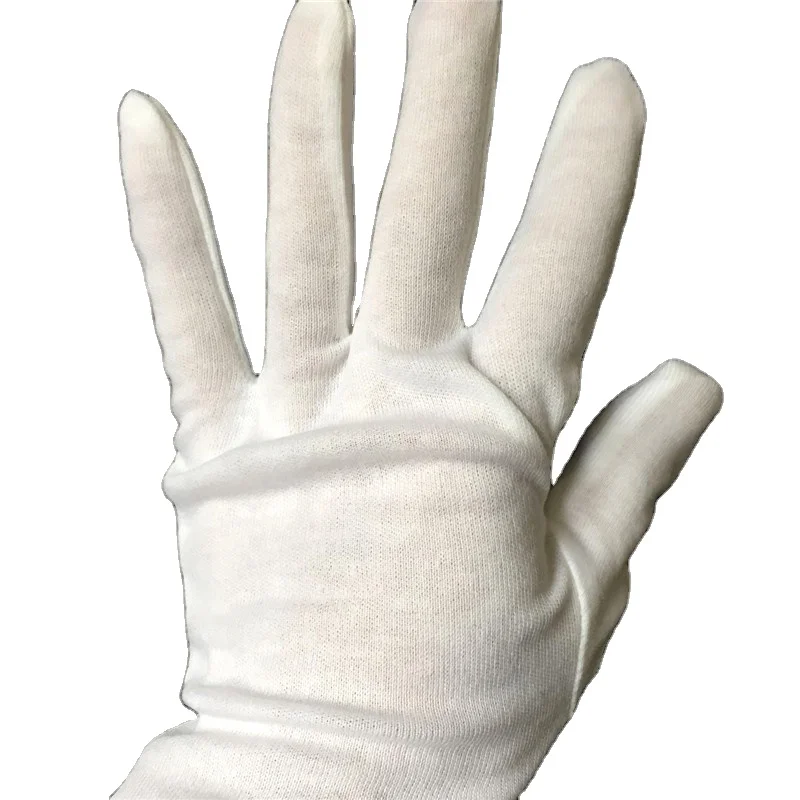 Cotton Gloves for Sleeping Customized Biodegradable Breathable Jewelry Polishing Checking Cotton White Gloves Protective Hand Eco-friendly Cotton Gloves