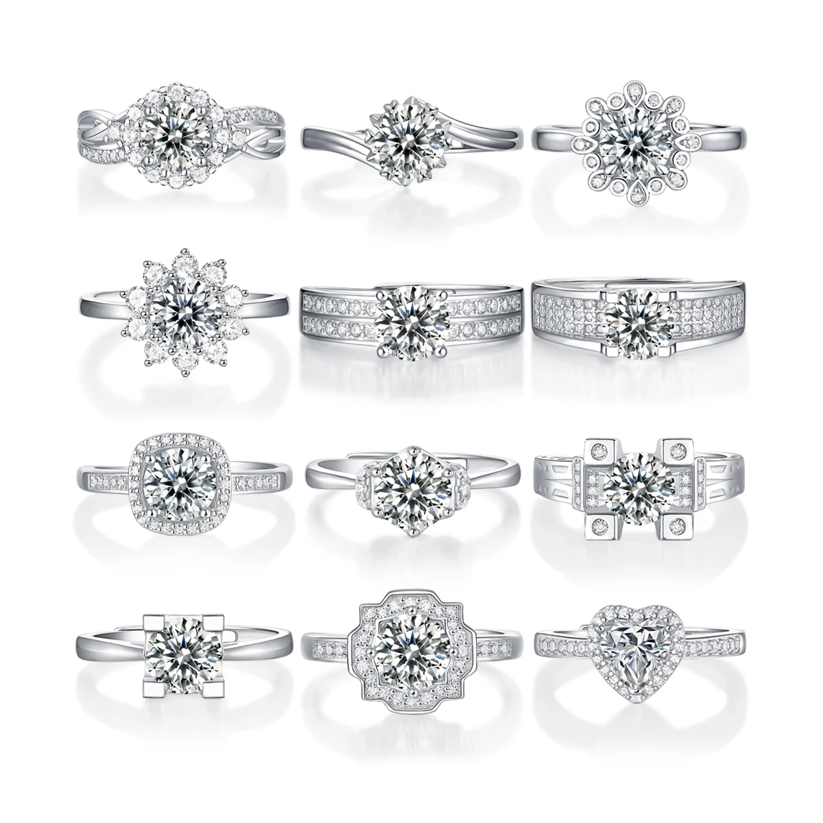 Wholesale Latest Fashion Luxury Jewelry Pure 925 Sterling Silver Women Engagement Wedding Rings Jewelry