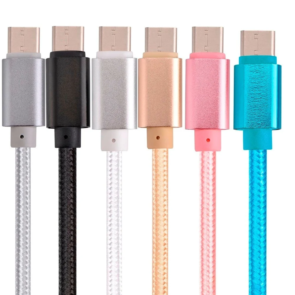 Нейлоновый USB Type C кабель для синхронизации данных и зарядки Samsung Xiaomi Redmi OPPO VIVO Huawei Android