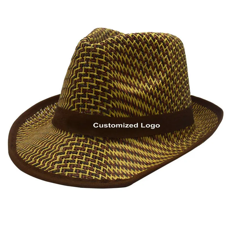cheap natural straw fedora hats for promotions