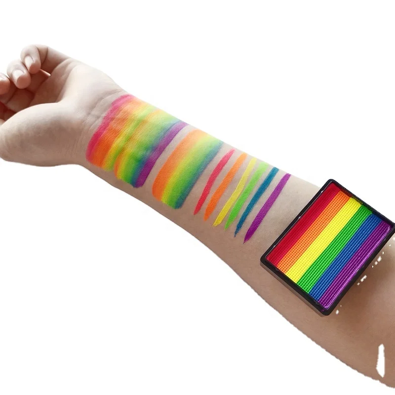 Customized water activated eyeliner palette label 30g  Profession mixing Rainbow Split Face Body paint