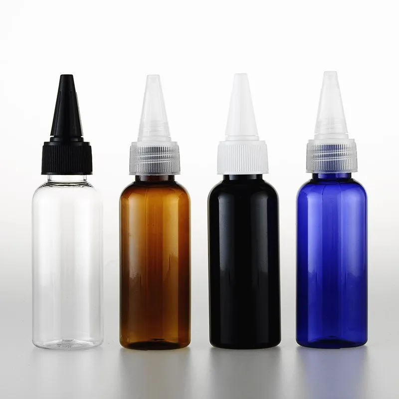 
30ml 50ml Blue Brown Clear Plastic Squeeze Bottle with Twist Top Cap for Solvents, Oils, Paint, Ink, Liquid 