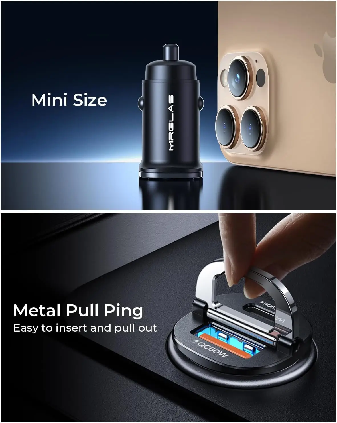 New Car Battery Voltage Detection Digital Display 4 USB Ports Super Charge Fast Charging PD QC3.0 USB Car Charger