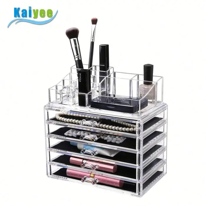 Прозрачный акриловый Настольный пластиковый Настольный Органайзер для косметических и косметических продуктов