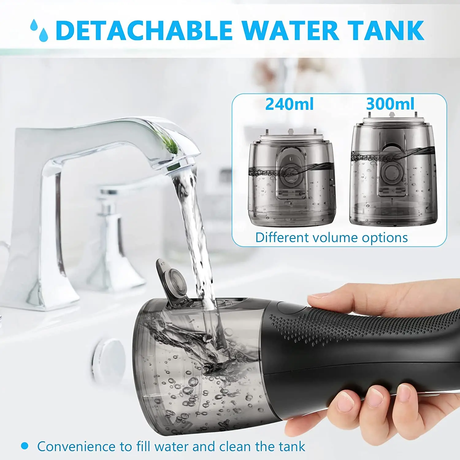 h2ofloss 2500mAh Portable Dental IPX7 Waterproof Water Flosser Travel-friendly Dental Pick Jet Dental Flossers