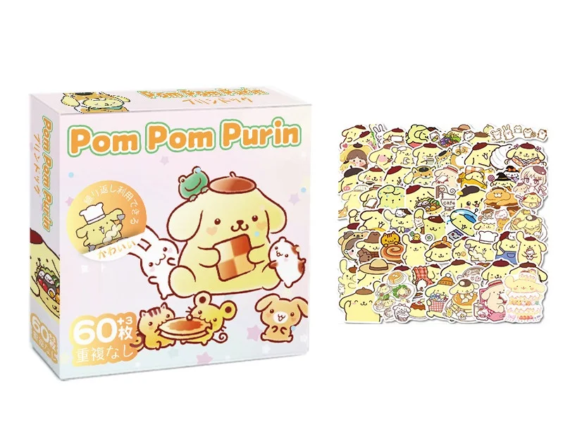 DHF 60 Pieces Sanrioed Cute Stickers,Kulomigu Cartoon Stickers,Jade Laurel Dog Pacha Dog Stickers