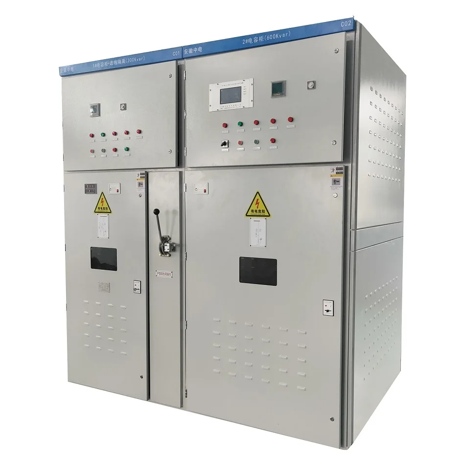 High voltage metal enclosed capacitor systems and harmonic filter reactors