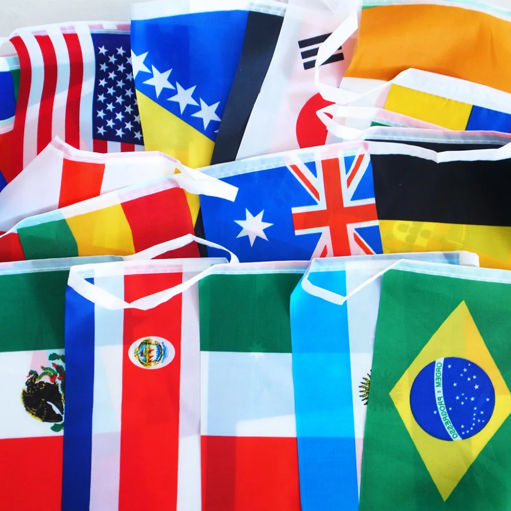 Europe Countries Flag 24pcs Bunting National String Flags For Football Event Garlands Decoration