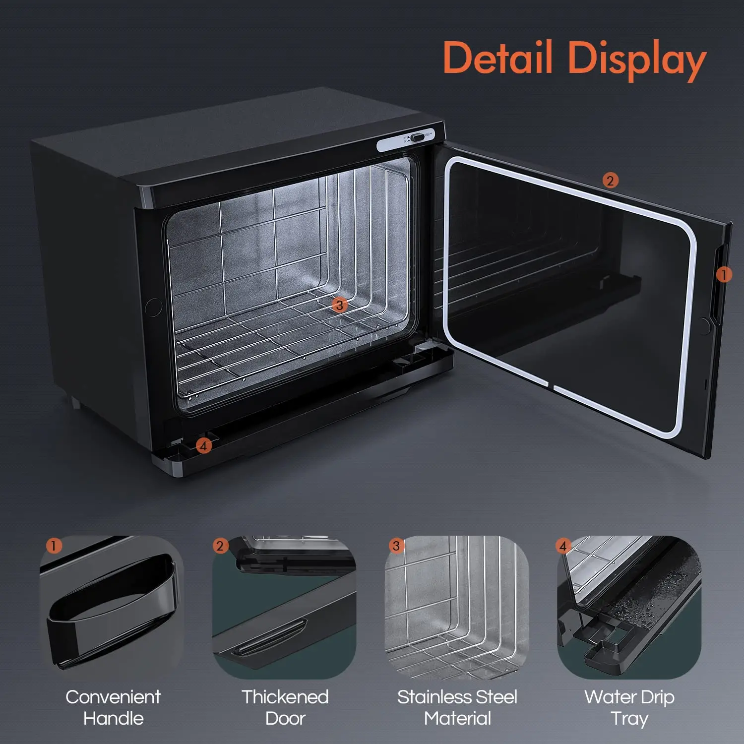 Black Towel Warmer  Machine Electric High Capacity Spa Hot Towel Warmer Cabinet