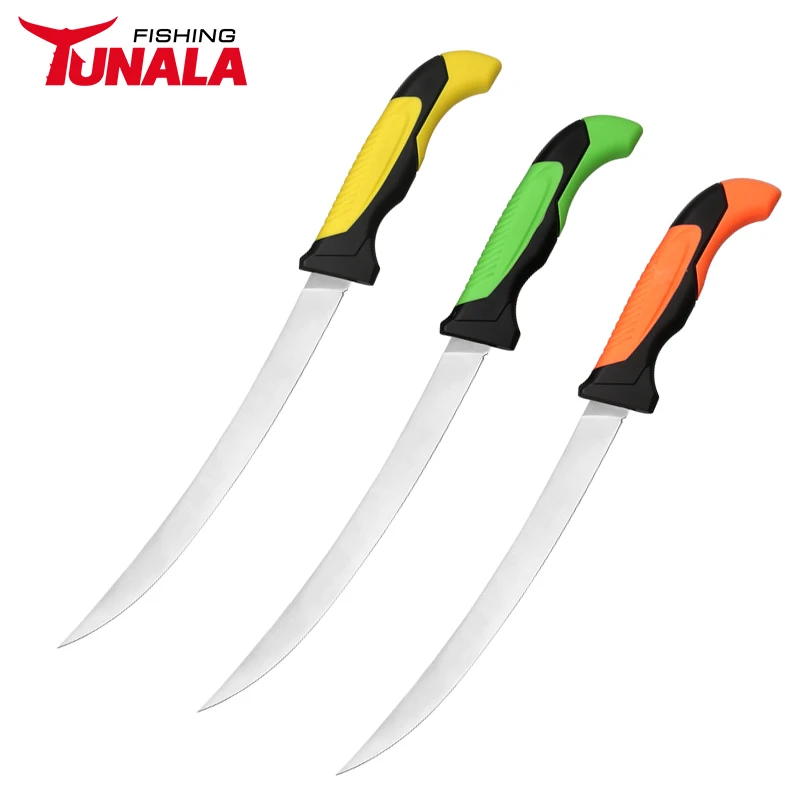 9 inch Fishing Fillet Knife, 3CR13 Stainless-Steel Blades with Rubber Handles, Protective Plastic Sheath