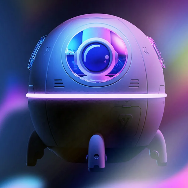 CE ROHS 220ml ultrasonic rechargeable astronauts portable mini humidifier with night lamp