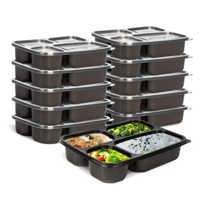 Custom Logo Deli To Go Food Container Catering Plastic Microwave Safe Plastic Meal Prep Storage Containers