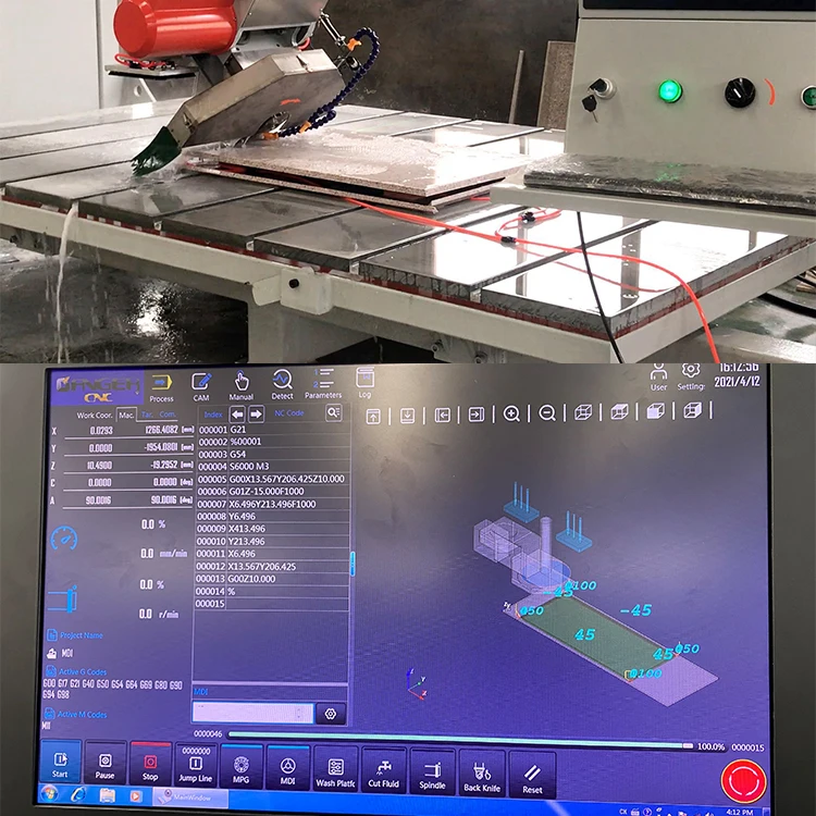 GANFER Cnc 5-осевой мостовой станок для резки и полировки камня мрамора гранита