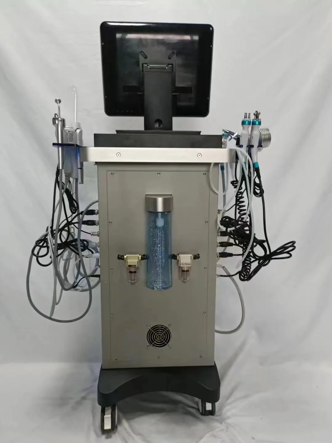 360 rotating screen model 14 in 1 galvanic facial machine diamond dermabrasion device skin scrubber facial steaming machine
