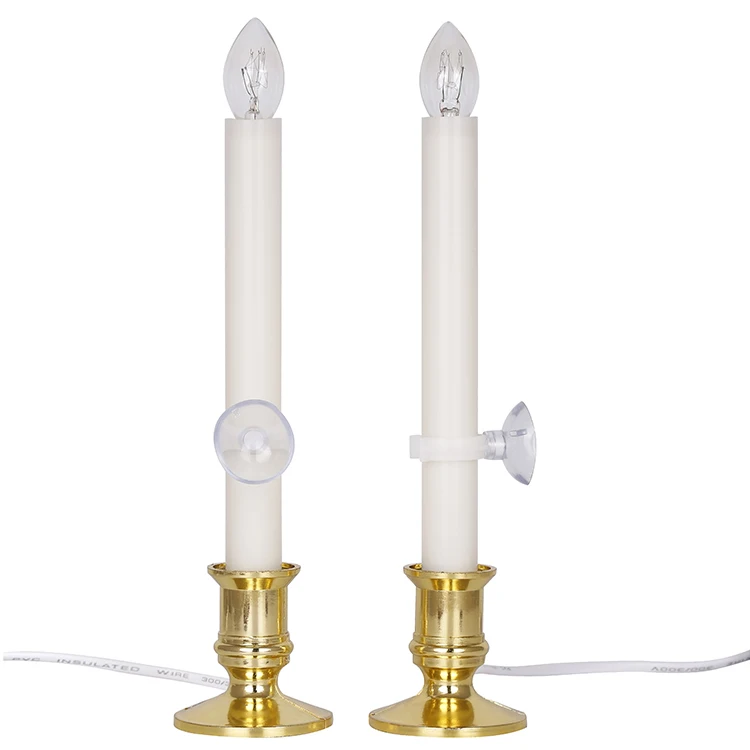 Led Bulb filament Warm light flameless flickering electronic taper candles for window decor