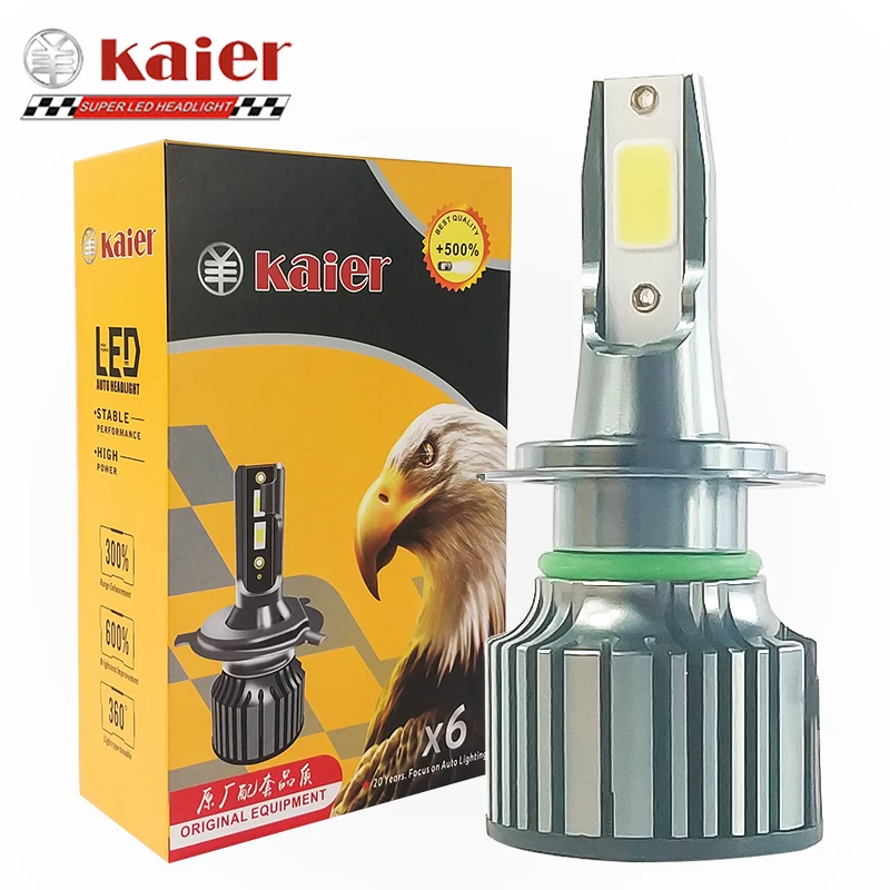 Kaier X6 Автомобильные светодиодные фары 6000 К 4800lm h3 H11 H4 H7 авто противотуманные для toyota kia