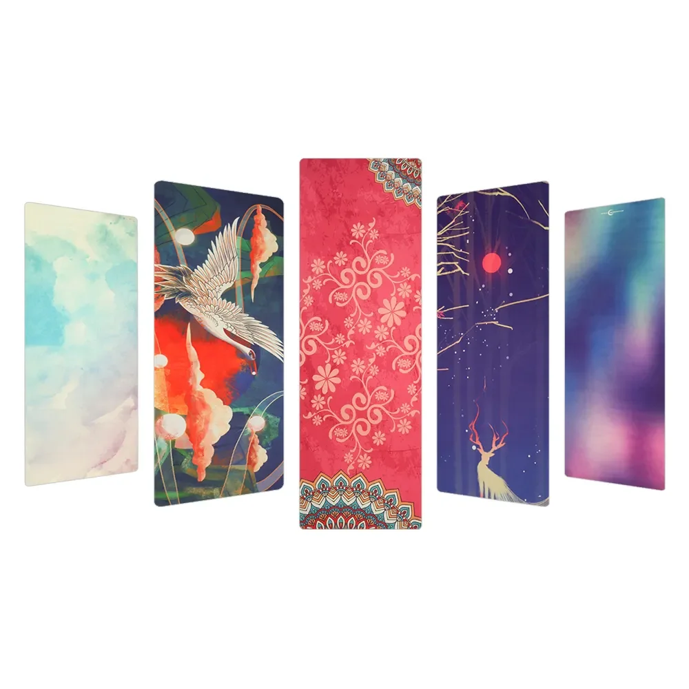 Customised 1830MM Large Microfiber Mat Natural Rubber Base Soft Surface Sublimation Print Yoga Mat Eco Friendly Suede Yoga Mat