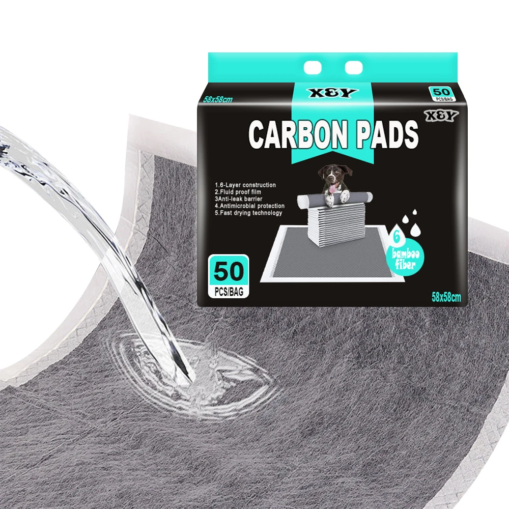 Manufacturer Wholesale Disposable Bamboo Charcoal Pet Training Puppy Pads Fast Absorption Carbon Fiber Dog Pads