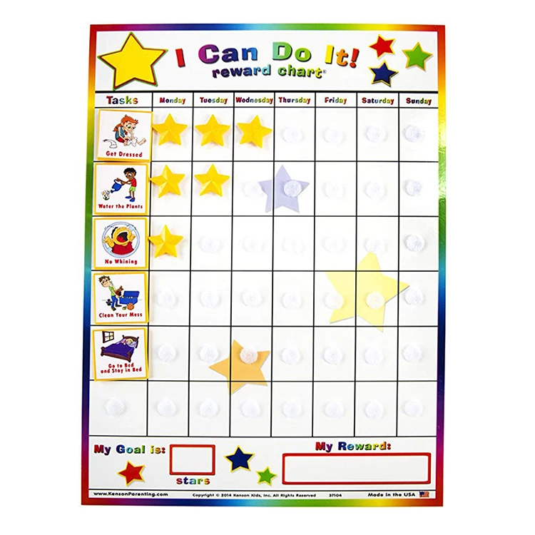 High Quality Family Use Chores Chart Magnetic Responsibility Chart Star Reward Chart for Kids