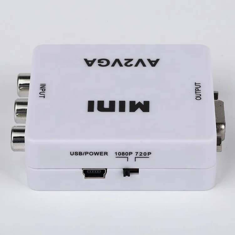 OEM Factory Price  Mini VGA 2AV Video Converter 1080p Adapter VGA To RCA/AV PC To TV