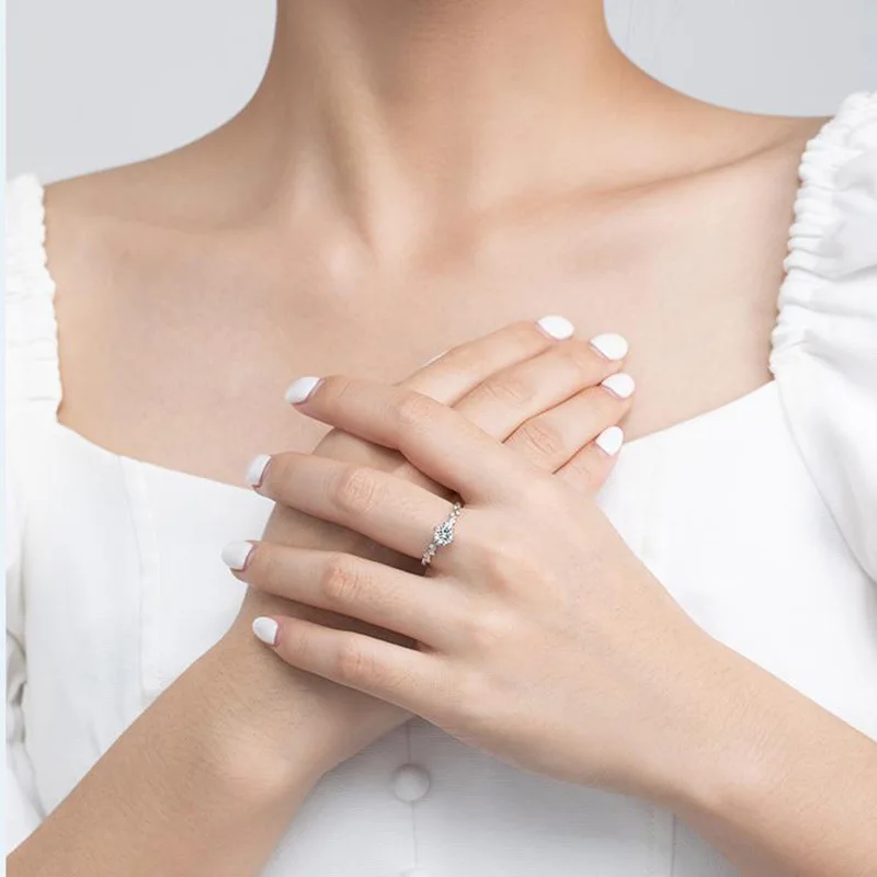 High Quality Adjustable Open Ring Diamond Ring Love Gift For Lover Wedding Moissanite Diamond Ring Women Fashion Jewelry