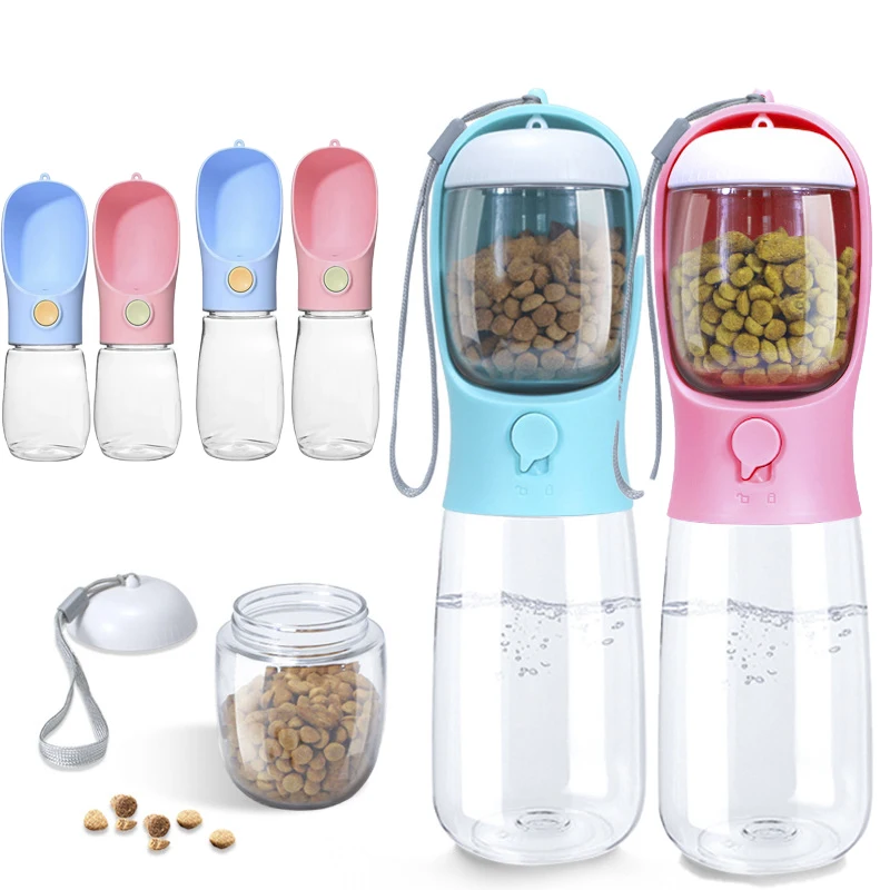 2023 Portable Water Bottle For Dogs Puppy Drinking Bottle Travel Pet Drinker Leakproof Dog Bowl Food Containers Dog Accessories