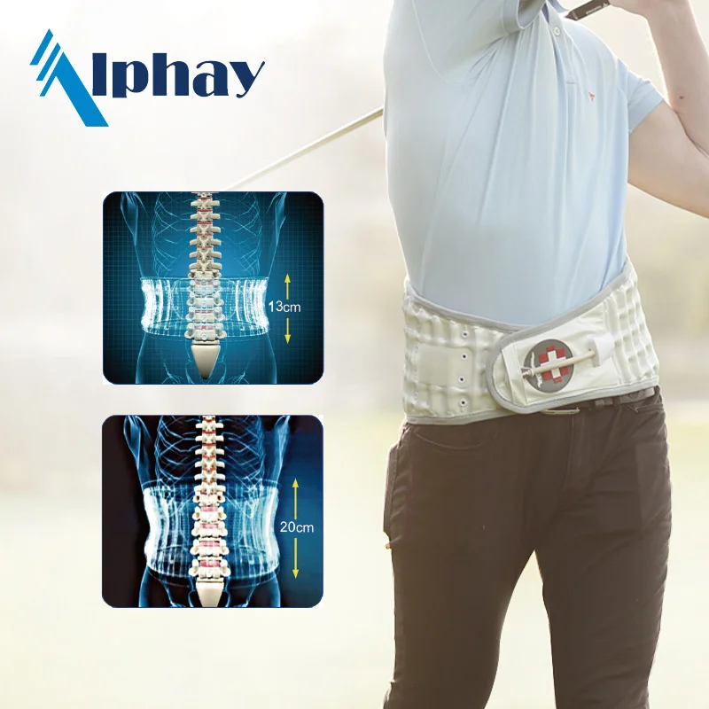 Spinal back expandable air traction lumbar sacral belt for medical