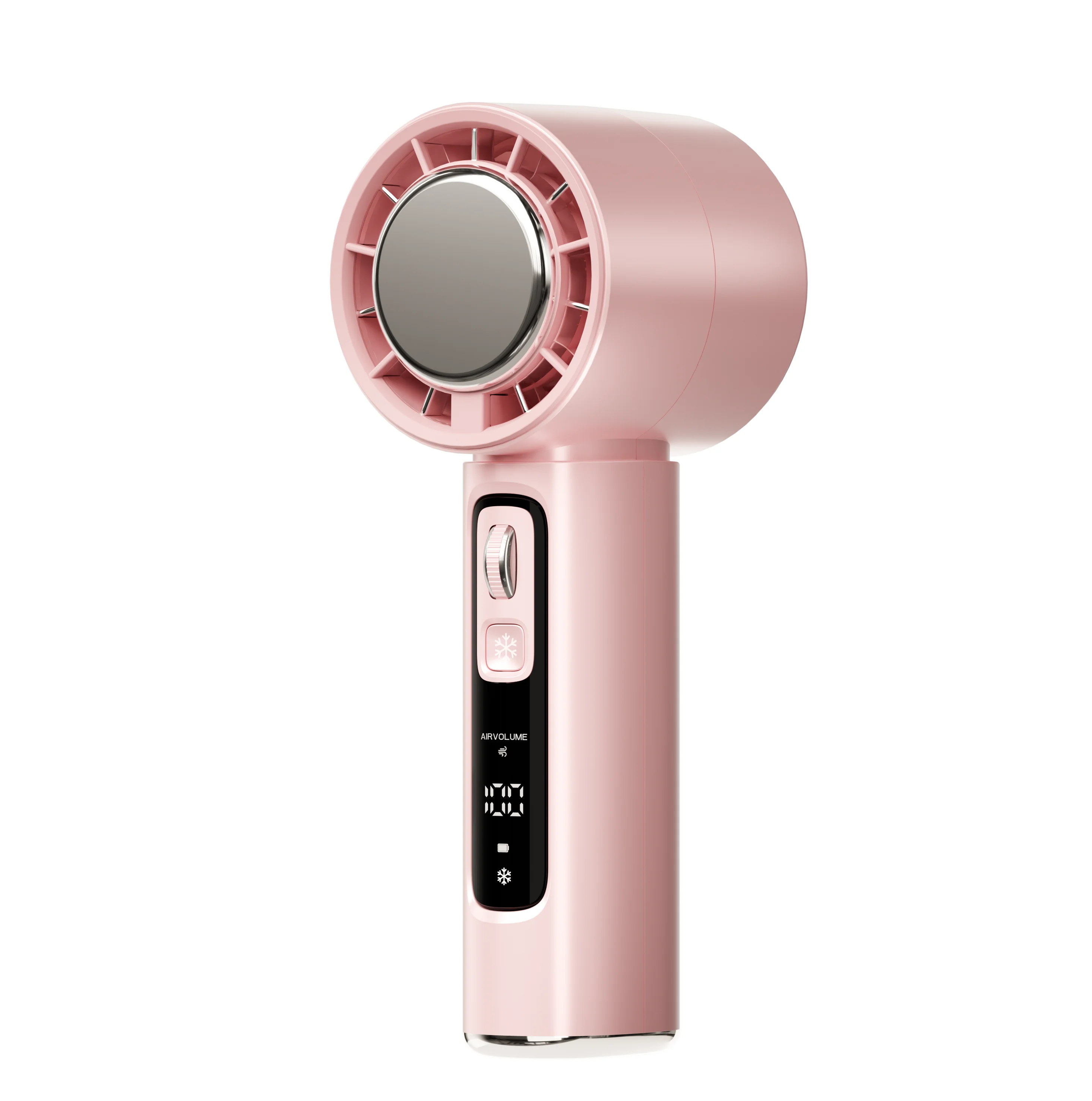 Portable 100 Speeds LED Digital Display 6000mAh Ice small fan mini Refrigeration Bladeless Handheld Turbo Jet Fan
