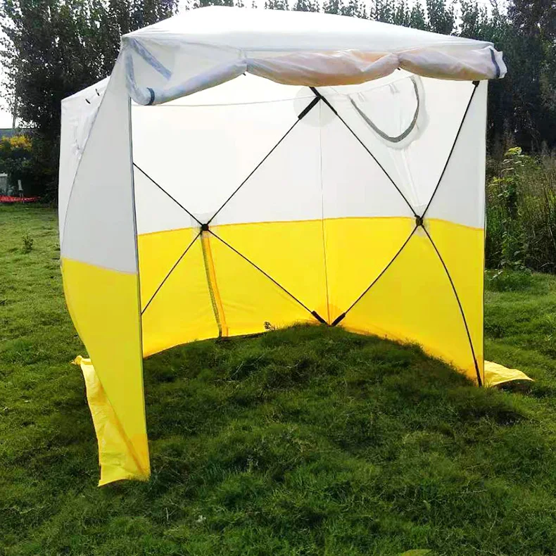 Yellow and white splicing camping tent Strong wind resistance and waterproof easy to install tent for outdoor camping